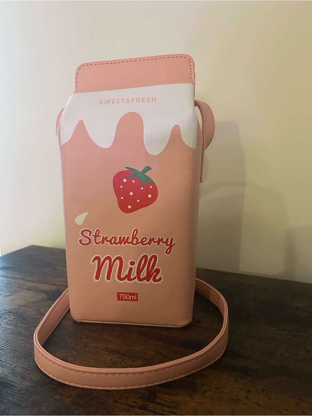 Strawberry Milk Crossbody Bag - Pink
